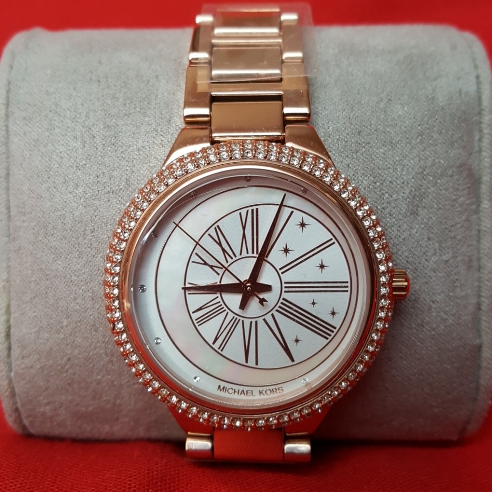 NEW MICHAEL KORS ROSEGOLD CRYSTAL BRACELET WATCH